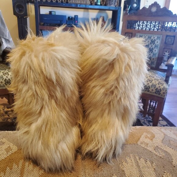 Vintage, goat hair/sheepskin shaggy boots - Picture 4 of 7